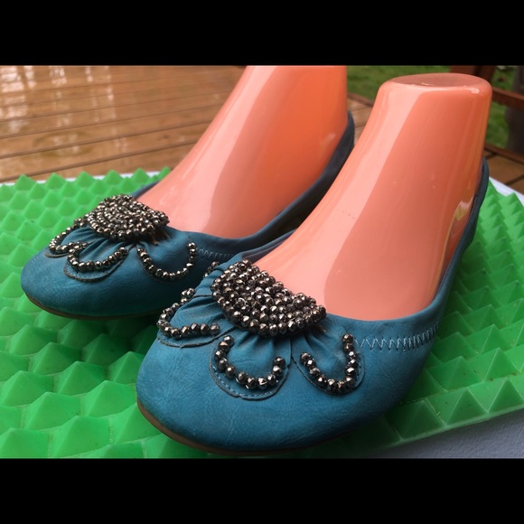 Code 8 Women’s Teal Blue Slip On Sandals Size 6.5 - Picture 3 of 8